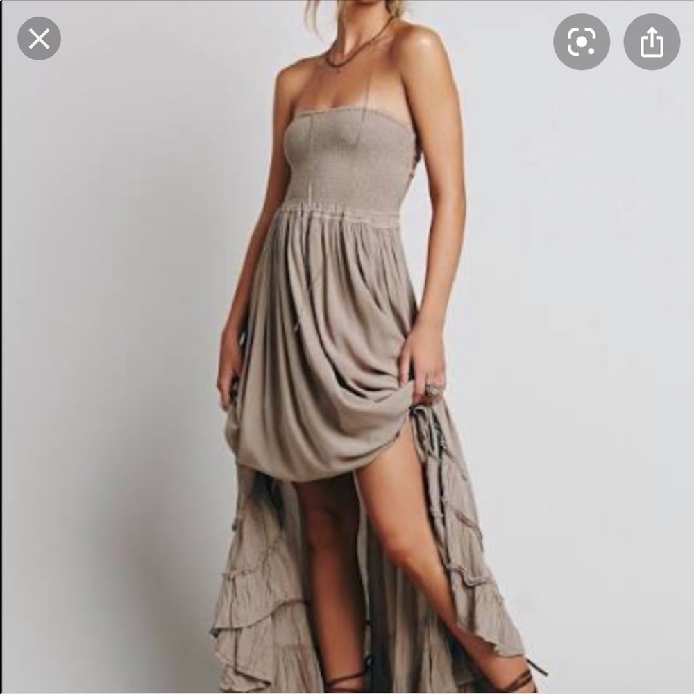 Free People Taupe Extratropical Maxi Dress